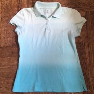 Gap stretch blue ombré polo top